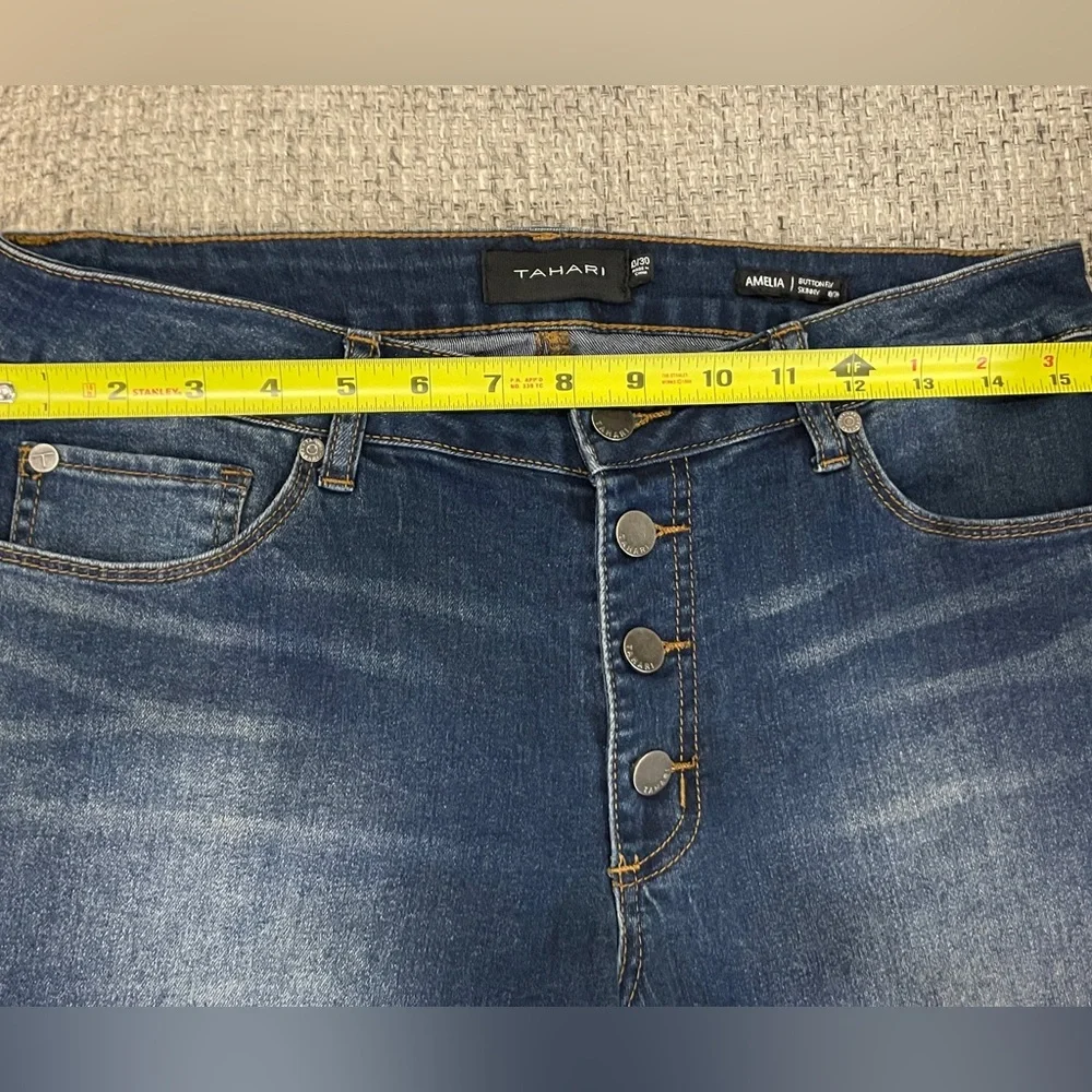 Tahari (Amelia) Button Fly Skinny Jeans Womens Size 10/30 Button Up 90s Y2K - Picture 8 of 15